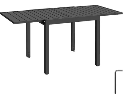 Produktbild von tectake® Aluminium-Gartentisch Campos für 4–6 Personen, ausziehbar 80–160 x 80 x 75 cm
