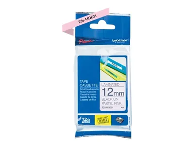 Immagine prodotto di Brother TZe-MQe31 cassetta di scrittura laminata 12 mm x 4 m nero su rosa pastello