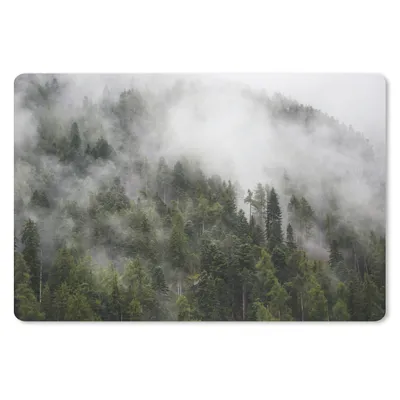 Produktbild von MuchoWow® Mauspad Mousepad Wald - Nebel - Berg 27x18 cm - Mousepads - Maus Mat - Pad - Mausunterlage - Büroartikel - Desk Matten