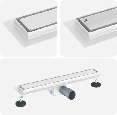 Immagine prodotto di vidaXL 2 in 1 scarico doccia argento 50 cm acciaio inox 304