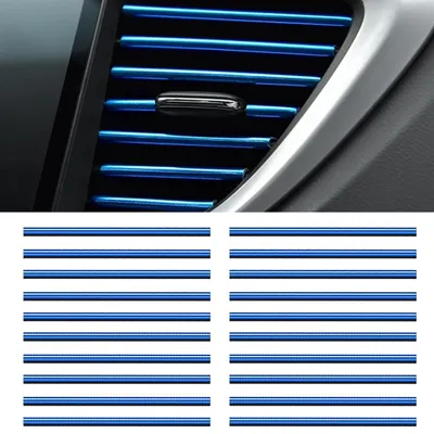 Produktbild von TRANKIELO® - 20 dekorative Streifen für die Automobilklimaanlage - PVC-Verkleidungsstreifen - Zubehör für den Innenraum - blau