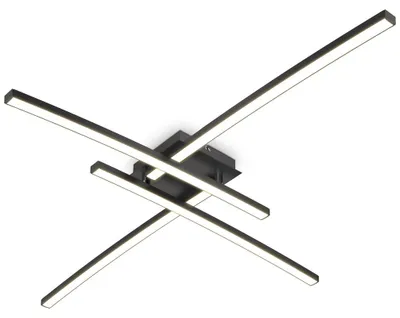 Immagine prodotto di B.K.Licht I Plafoniera a 4 fiamme da 20W I girevole I 3000K bianco caldo I nero I 2200 lumen