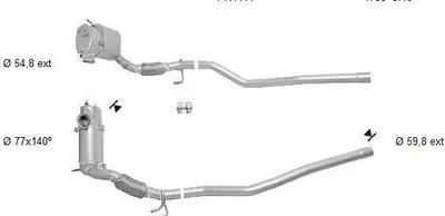 Produktbild von VEGAZ VK-454 Dieselpartikelfilter DPF für VW TIGUAN (5N) Euro 5 Abgasanlage Diesel