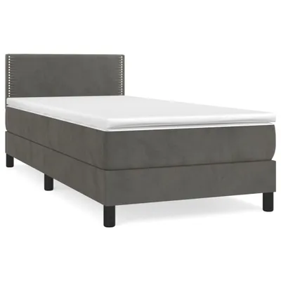 Immagine prodotto di vidaXL Letto a molle con materasso grigio scuro 100x200 cm in velluto