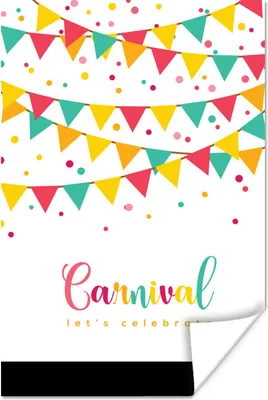 Produktbild von MuchoWow® Poster "Karneval" mit Fahnen und Konfetti 60x90 cm - Wanddekoration