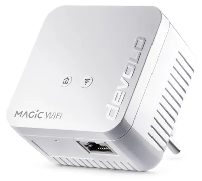 Produktbild von devolo Magic 1 WiFi mini Erweiterungsadapter, WLAN Powerline Adapter, bis zu 1.200 Mbit/s, WLAN Verstärker, 1x LAN Anschluss, dLAN 2.0, weiß