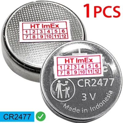 Produktbild von mit CR2477 Panasonic Lithium Knopfzelle 3V 1070 mAh ø24 x 7,7 mm Batterie DL2477