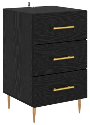Produktbild von Nachttisch Schwarz Eichen-Optik 40 x 40 x 66 cm Holzwerkstoff