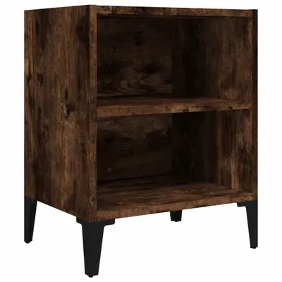 Immagine prodotto di Comodino con Gambe in Metallo Rovere Fumo 40x30x50 cm