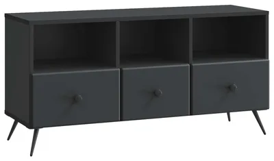 Image de Meuble TV vidaXL noir 102 x 34,5 x 50 cm en aggloméré
