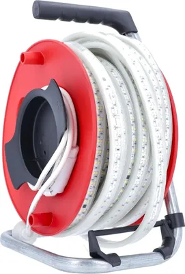 Zdjęcie produktu dla as-Schwabe Zwijacz taśmy LED 15m 22,500lm 1.5m kabel połączeniowy z wtyczką konturową Fotoluminescencyjna 12 W/m 4000K AC 230V/16A IP65 46713