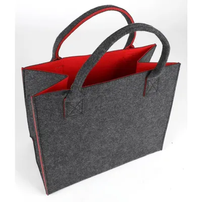 Image de 12x sac shopping feutre cheminée bois de chauffage panier porter shopper rangement journal