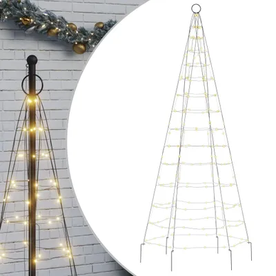 Image de vidaXL Sapin de Noël à LED pour mât de drapeau 200 LED blanc chaud 180 cm
