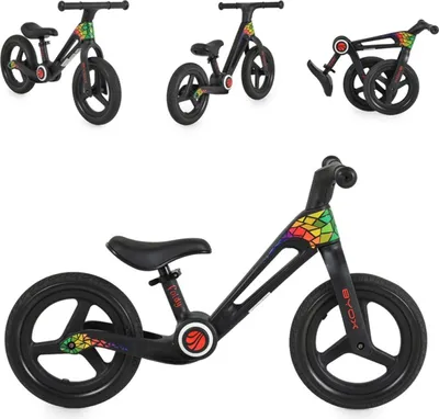 Obrázok produktu pre Byox balančný bicykel Foldy 12 palcov,Polyuretánpneumatiky, skladací, nastaviteľné sedadlo, do 35 kg čierny