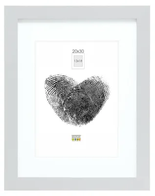 Produktbild von Deknudt Frames Bilderrahmen mit Passepartout - Silber - S66KD1 P1 20x30cm für Bi