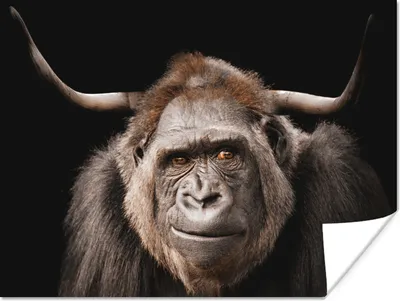 Produktbild von MuchoWow® Poster Affe - Horn - Schottischer Highlander 160x120 cm - Foto Plakat