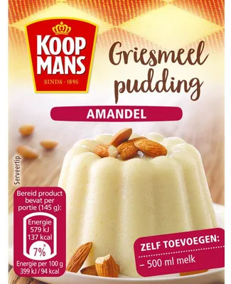 Produktbild von Koopmans Griesmeelpudding Mandel 85g – Cremiger Grießpudding mit Mandelgeschmack