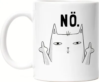 Produktbild von Nö Tasse Einfach Nein Lustig Katze unhöflich Spruch Cat Katzenliebhaber Geschenk Kollege Kollegin Büro-Tasse