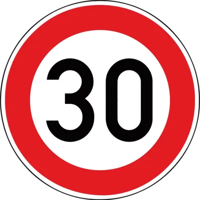 Produktbild von Verkehrszeichen 274-30 Ronde 600 mm 30 km/h RAL-Gütezeichen Folie RA2