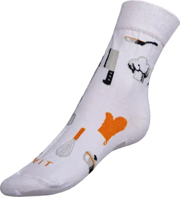 Produktbild von Kochsocken - 39-42 - Weiß, Grau, Orange