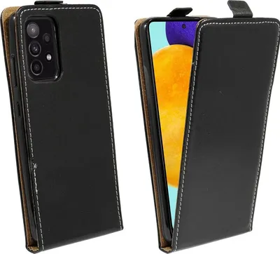 Immagine prodotto di cofi1453® Custodia flip compatibile con Samsung Galaxy A52 (A525F) Custodia per telefono cellulare pieghevole verticale Cover Flip Cover Nero