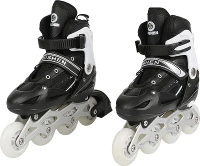 Produktbild von WYCTIN Kinder Rollschuhe verstellbar Größe S (31-34) Roller Skates Schwarz