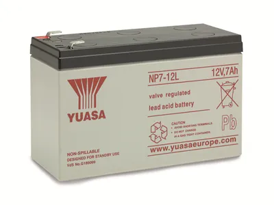 Zdjęcie produktu dla Yuasa NP7-12L Valve Regulated Lead Acid (VRLA) 7000mAh 12V Wiederaufladbare Batterie (YUANP7-12L)