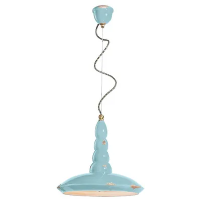 Produktbild von Ferroluce Vague-Vintage Hängeleuchte Ø 40cm Blau Rund