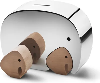 Produktbild von Georg Jensen MONEYPHANT WITH TWINS STAINLESS STEEL, OAK WOOD 3580045