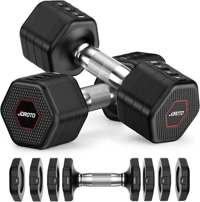 Imagen del producto de Silecomplaza, juego de mancuernas ajustable 4 en 1, set de 2 mancuernas cortas, 2–5 kg