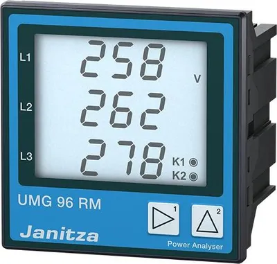 Produktbild von JANITZA UMG96RM-E 6-Kanal Netzanalysator UMG96RM-E, Ethernet, mit RCM-Messung Messbereich: L-N: 10