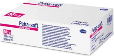 Produktbild von 10x Hartmann Peha-soft® nitrile white Einmalhandschuhe, puderfrei 100 Stk. - L / Weiß | Packung (100 Stück)