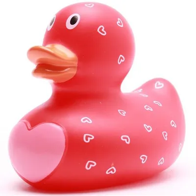 Produktbild von Badeente Herzchen rot Vinyl 8,5 cm