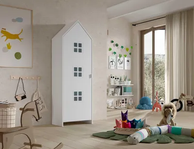 Produktbild von VIPACK - CASAMI BRUGES Schrank mit 1 Tür, 3 Fenster, Ausführung MDF weiß lackiert