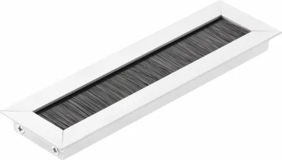Produktbild von GTV - Kabeltülle Merida - Kabeldurchführung Kabeldurchlass Rechteckig Kabelorganisation für Möbel Kabeldurchlass/Entworfen für die Installation in der Arbeitsplatte / 51x180mm / Aluminium
