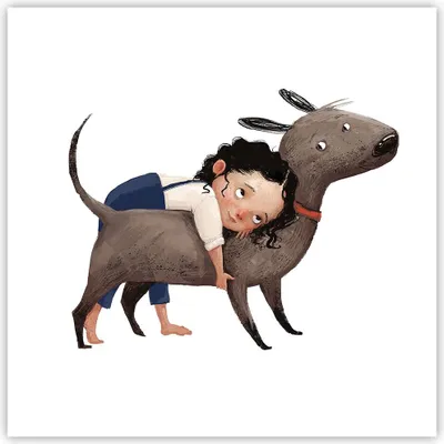 Produktbild von Poster - Poster ohne Rahmen - Kind Hund Bild - 40x40 cm - Wand Bild - Wanddeko - Wandbilder - Kunstposter - Wandposter - Bilder - Kunstdruck - Wanddekoration - Wandbild - P2XAC40x40-4783