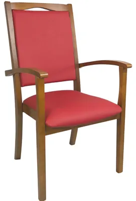 Produktbild von Alexander Hochlehner Rustikal – Ergonomischer Armlehnenstuhl für Senioren und Pflege.Stoffbezug:Kunstleder Nessi Bordeaux,Bodengleiter:Kunststoff Weiss