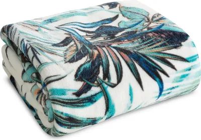 Image de Design 91 Couvre-lit en microfibre 150x200 Pilar feuilles blanc turquoise D91