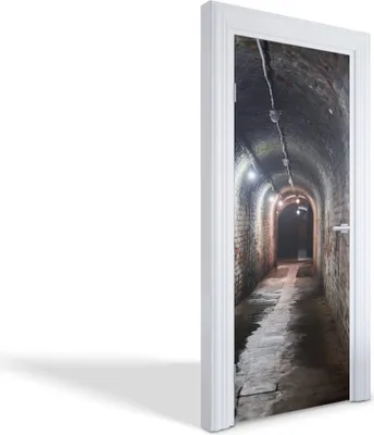 Produktbild von Türdeko Aufkleber Selbstklebende Wandsticker Personalisiert - Unterirdischer Tunnel - 75 x 205 cm
