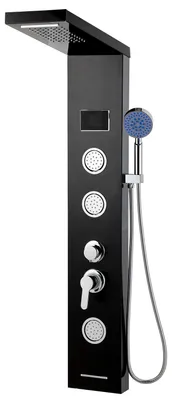 Immagine prodotto di Pannello doccia Vigevee 5 in 1 con LED, getto a pioggia e funzione massaggio, nero