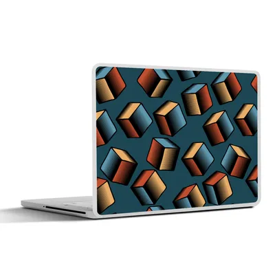 Produktbild von MuchoWow® Laptop Aufkleber Sticker Cover Muster - Würfel - 3D 30x22 cm - Laptop-Sticker