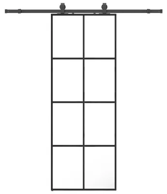 Obrázek produktu pro vidaXL Posuvné dveře s kováním černé 76x205 cm sklo ESG