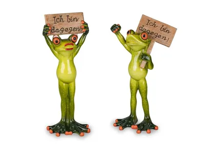 Produktbild von 1 von 2 Formano wunderschoenes Frosch Protest mit Schild ich Bin dagegen ,Froschhausen