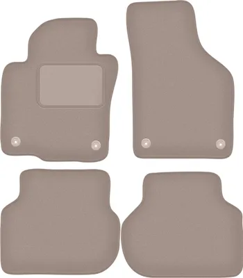 Zdjęcie produktu dla Welurowe dywaniki samochodowe do Volkswagen Jetta VI sedan, kombi, variant (2010-2018) - beżowe dywaniki podłogowe LUX komplet (4 szt.)