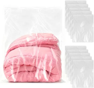 Productafbeelding van Grote hersluitbare doorzichtige plastic zakken - Set van 10 - 60 x 80 cm