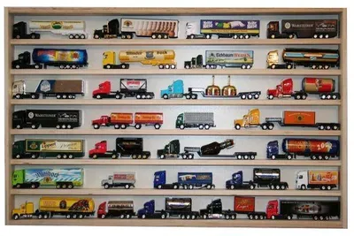 Produktbild von V-51 Sammlervitrine Holz / 90 cm x 51 cm x 6 cm Fächer 7