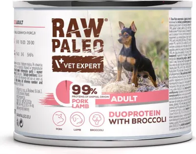 Produktbild von RAW PALEO Duoprotein Pork & Lamb Adult - Nassfutter für Hunde - 200g
