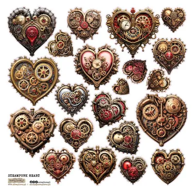 Produktbild von AUFKLEBER - ScrapLove - Steampunk Herz