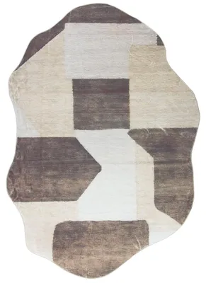 Image de Mazovia Tapis Moderne, Géométrique - Lonato Valo - beige, blanc et marron, 160x220 cm, pour salon