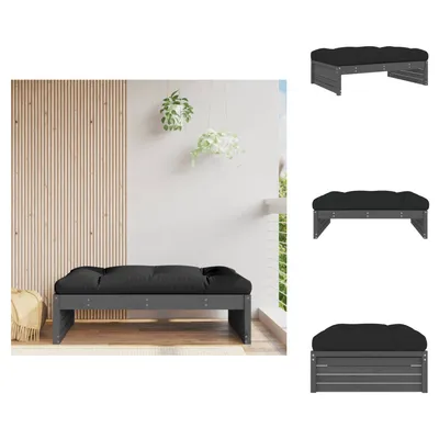 Image de vidaXL Tabouret de jardin Gris 120x80 cm Pin massif - éléments de canapé de jardin